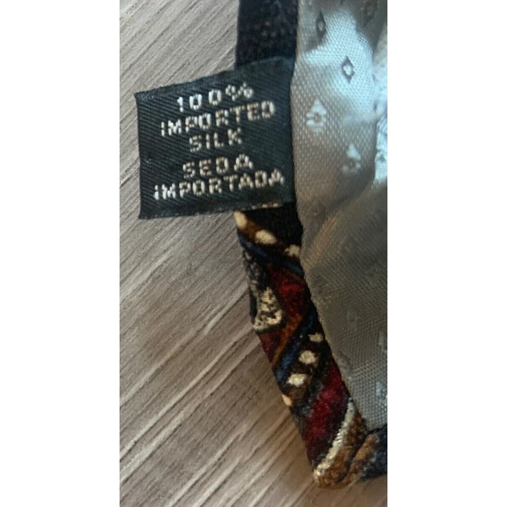 VTG Givenchy Monsieur 100% Imported Silk Made In USA Geometric Tie 4” X 56”